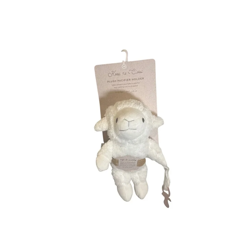 Keep‎ me Close Plush Pacifier Holder White Lamb Sheep LP-8007 New